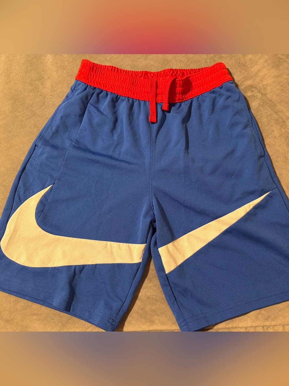 Nike Elite Red White & Blue Basketball Shorts Boys Size XL VGUC Elastic Waist